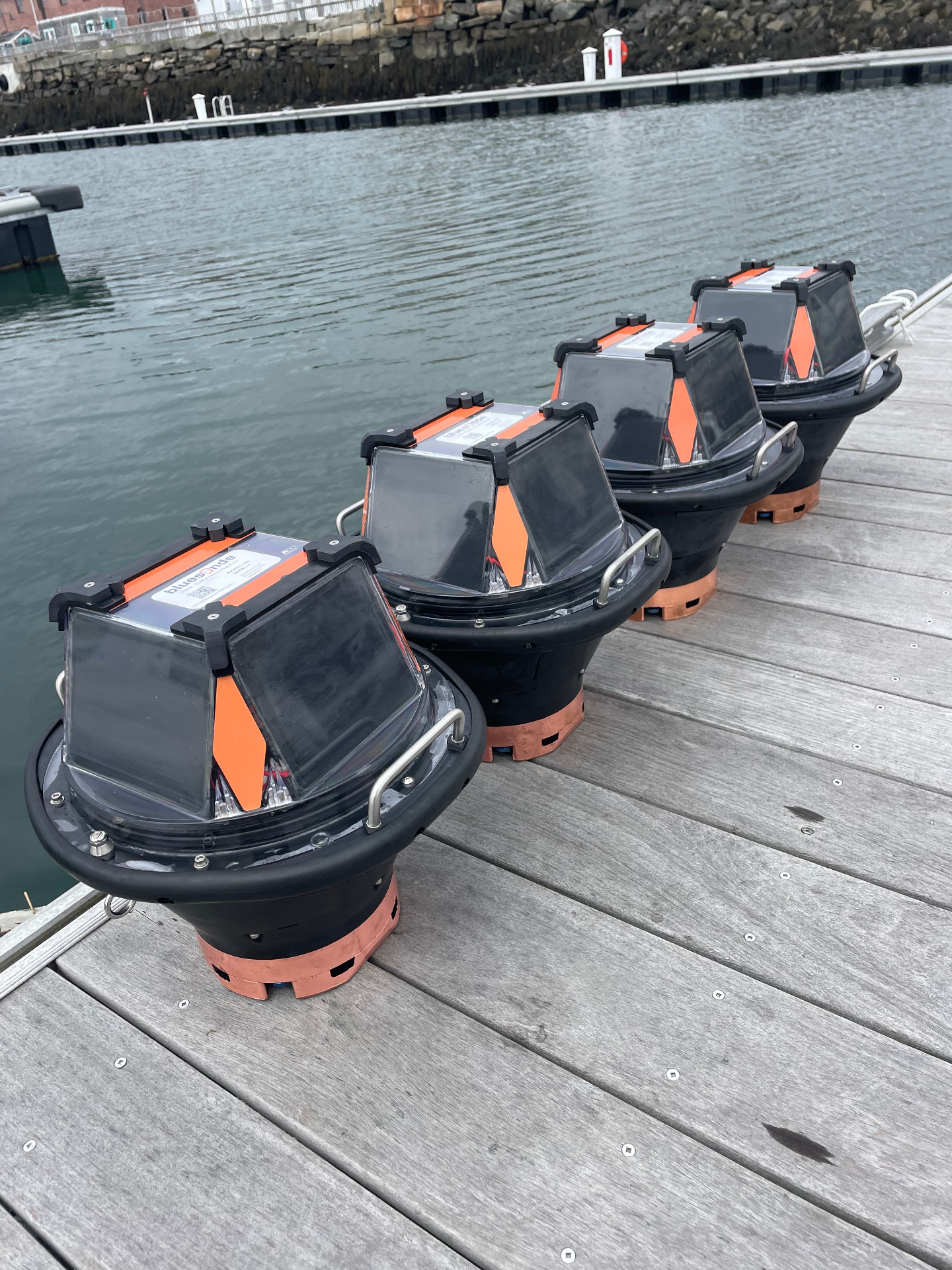 In-situ monitoring buoys on a dock